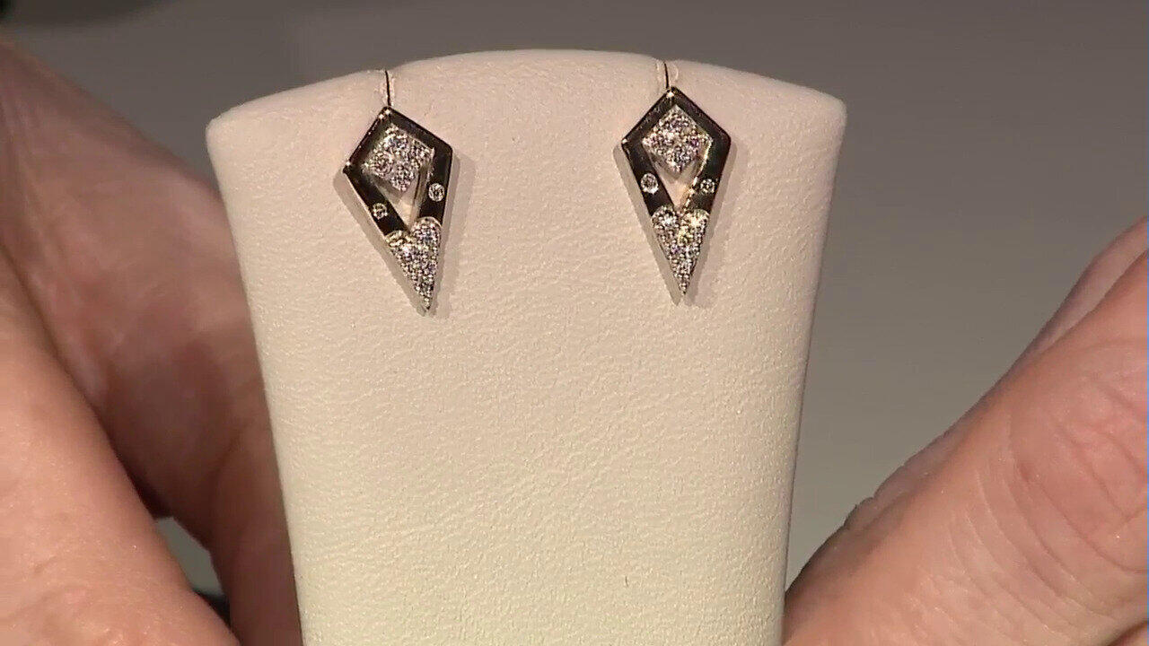 Video 14K VVS1 (G) Diamond Gold Earrings (Annette)