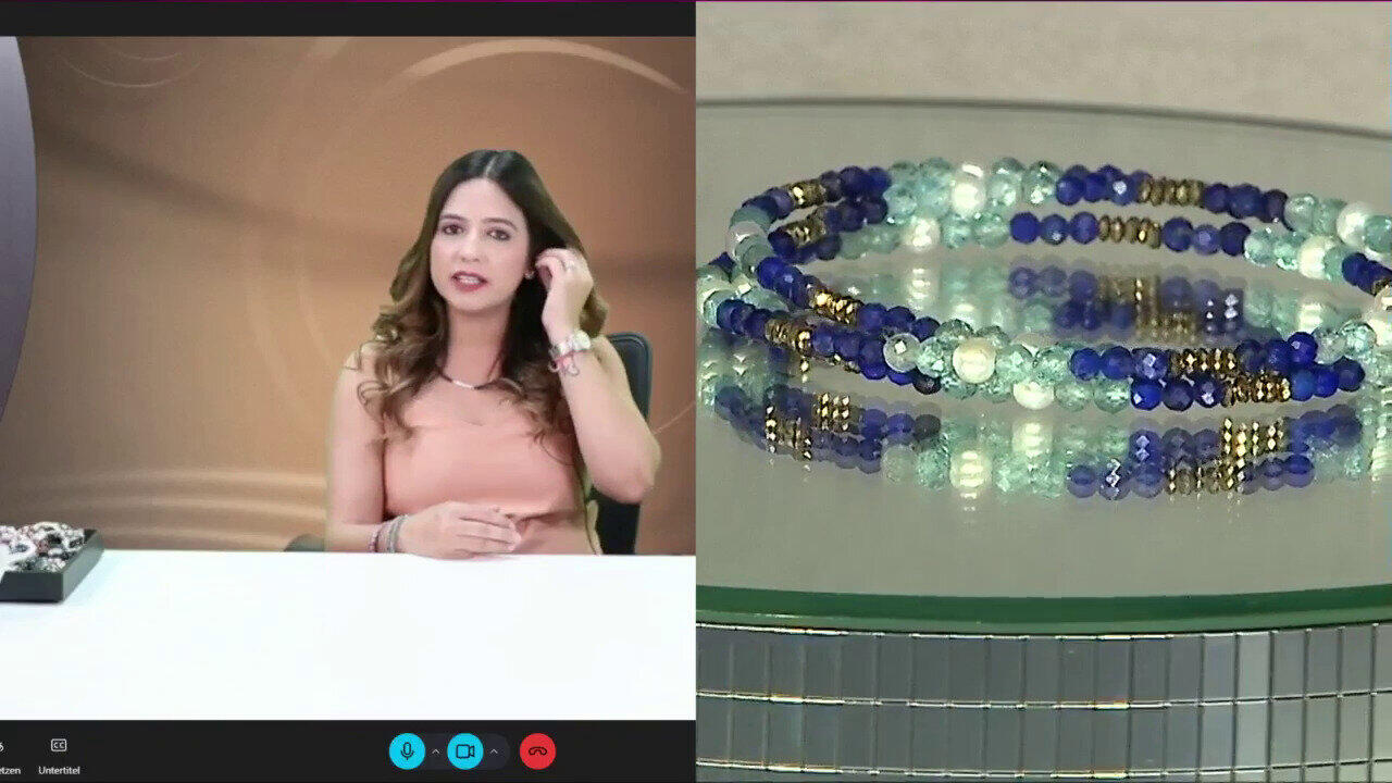 Video Bracelet en acier et Lapis-Lazuli (Riya)