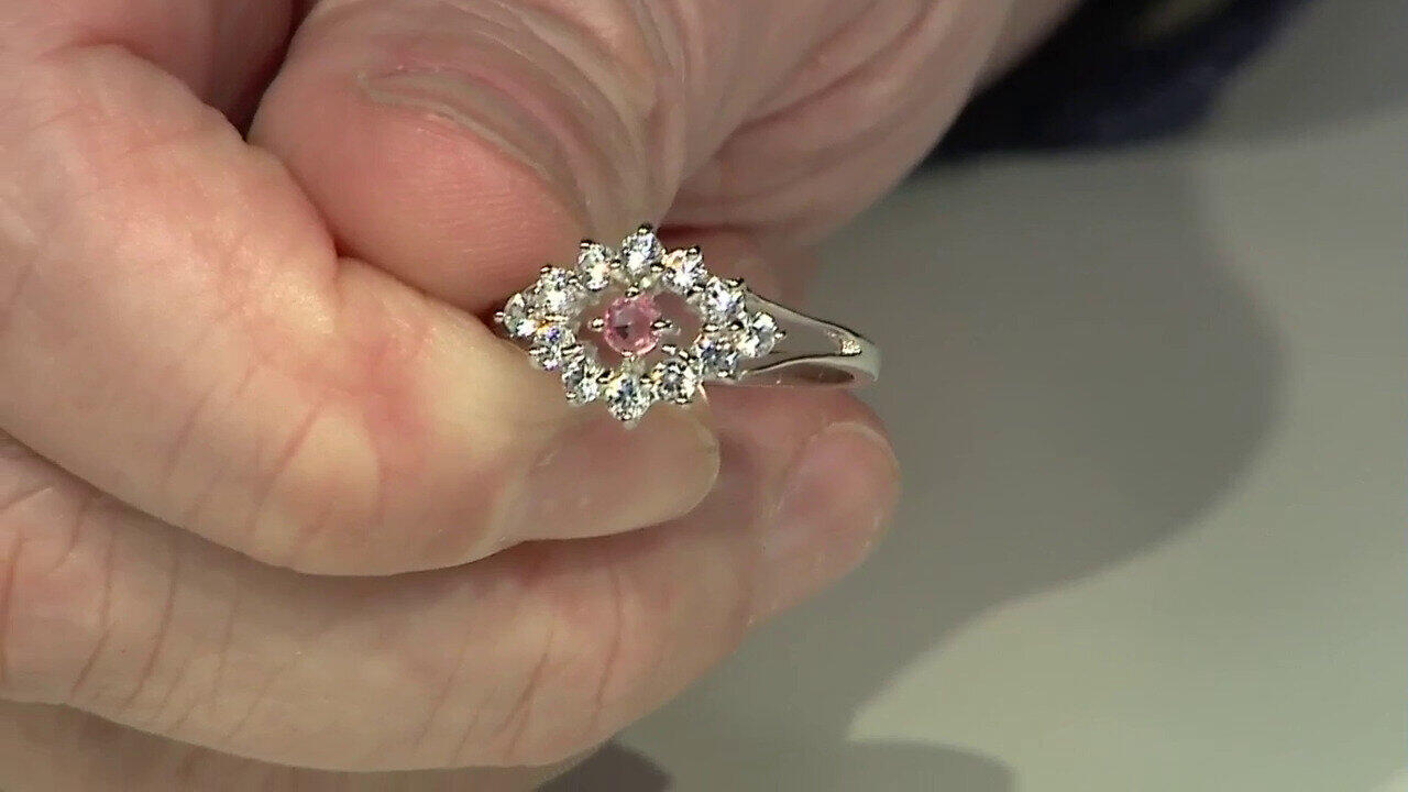 Video Bague en argent et Saphir Padparadscha