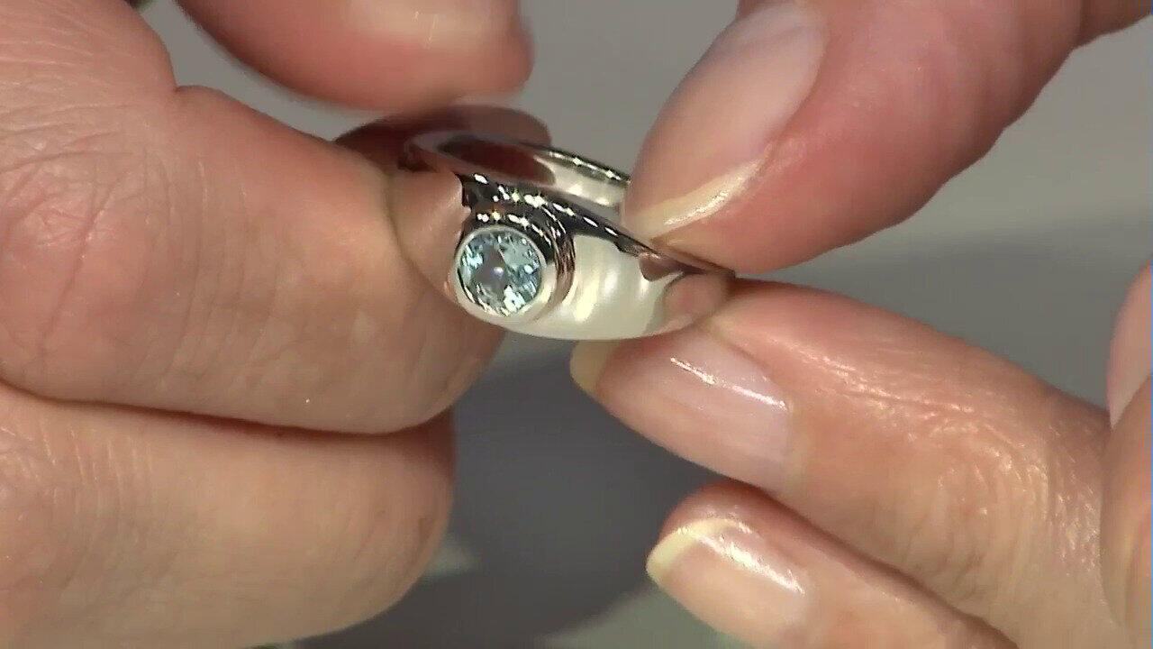 Video Bague en argent et Aigue-marine du Brésil