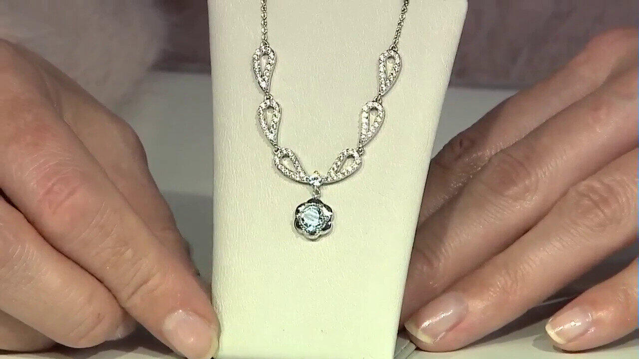 Video Brazilian Aquamarine Silver Necklace