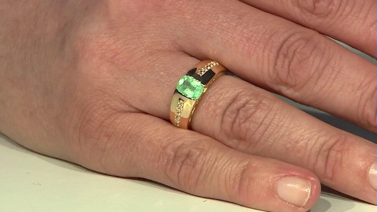 Video Russian Emerald Silver Ring (Adela Silber)