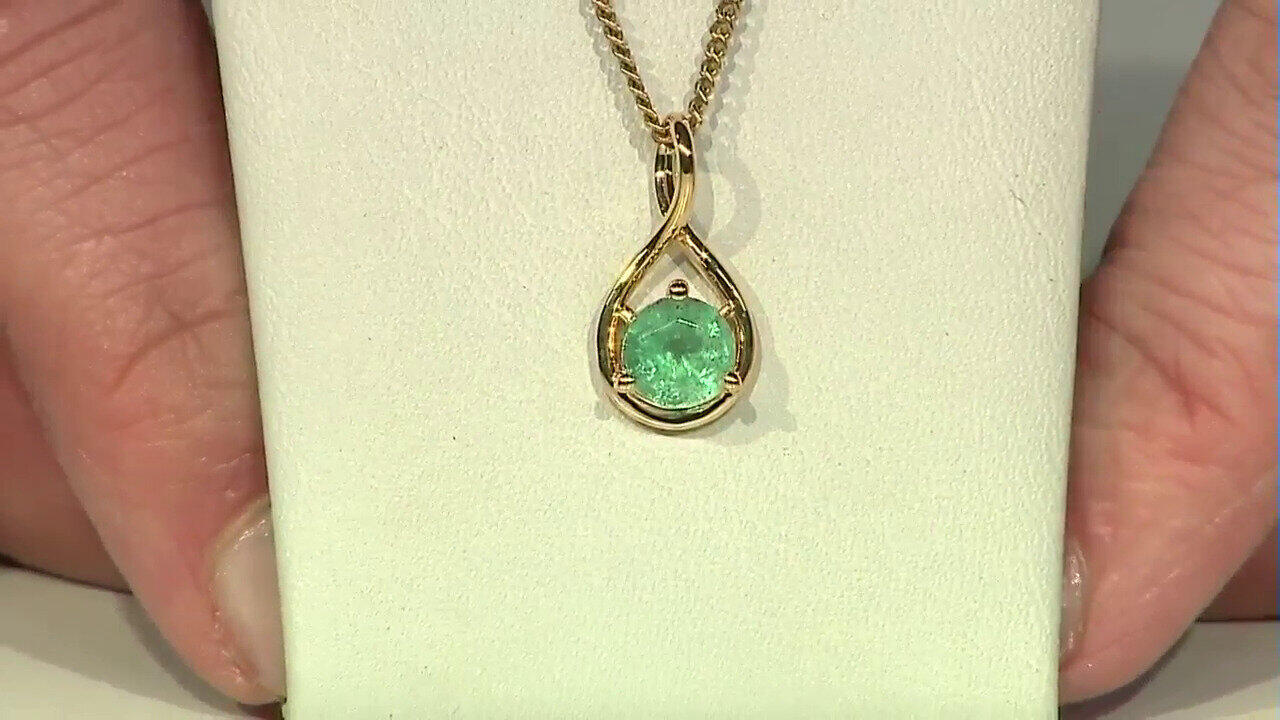 Video Russian Emerald Silver Pendant (Adela Silber)