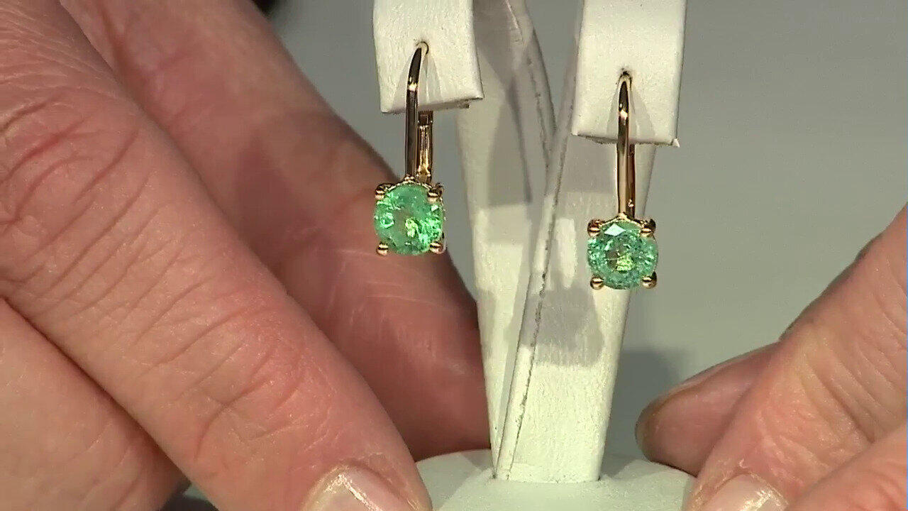 Video Russian Emerald Silver Earrings (Adela Silber)