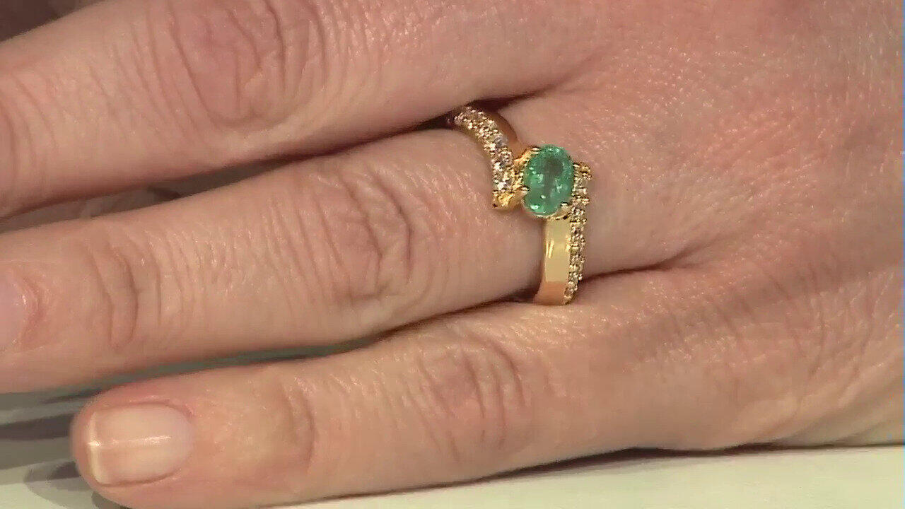 Video Russian Emerald Silver Ring (Adela Silber)