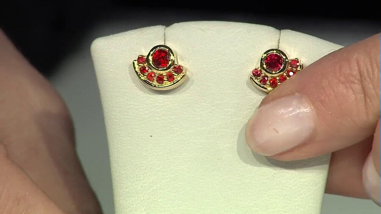 Video Tanzanian Ruby Silver Earrings (Adela Silber)