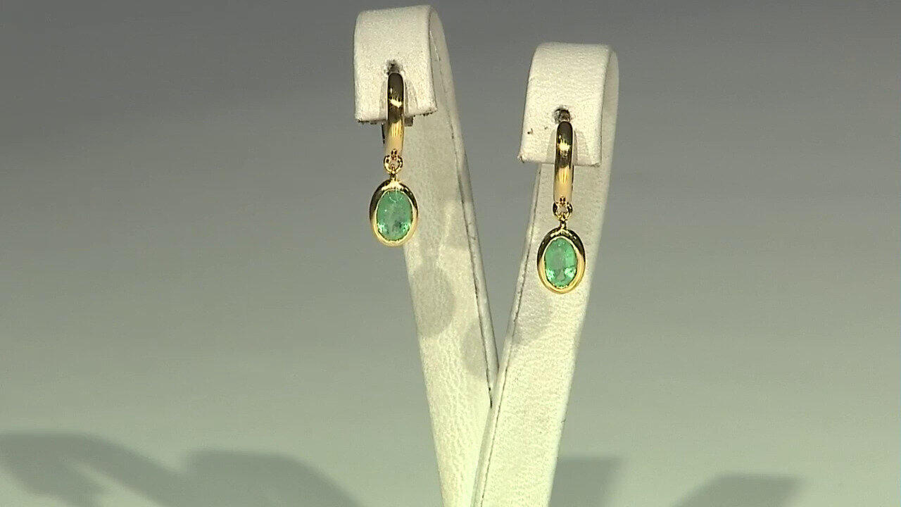 Video Boucles d'oreilles en argent et Emeraude de Russie (Adela Silber)