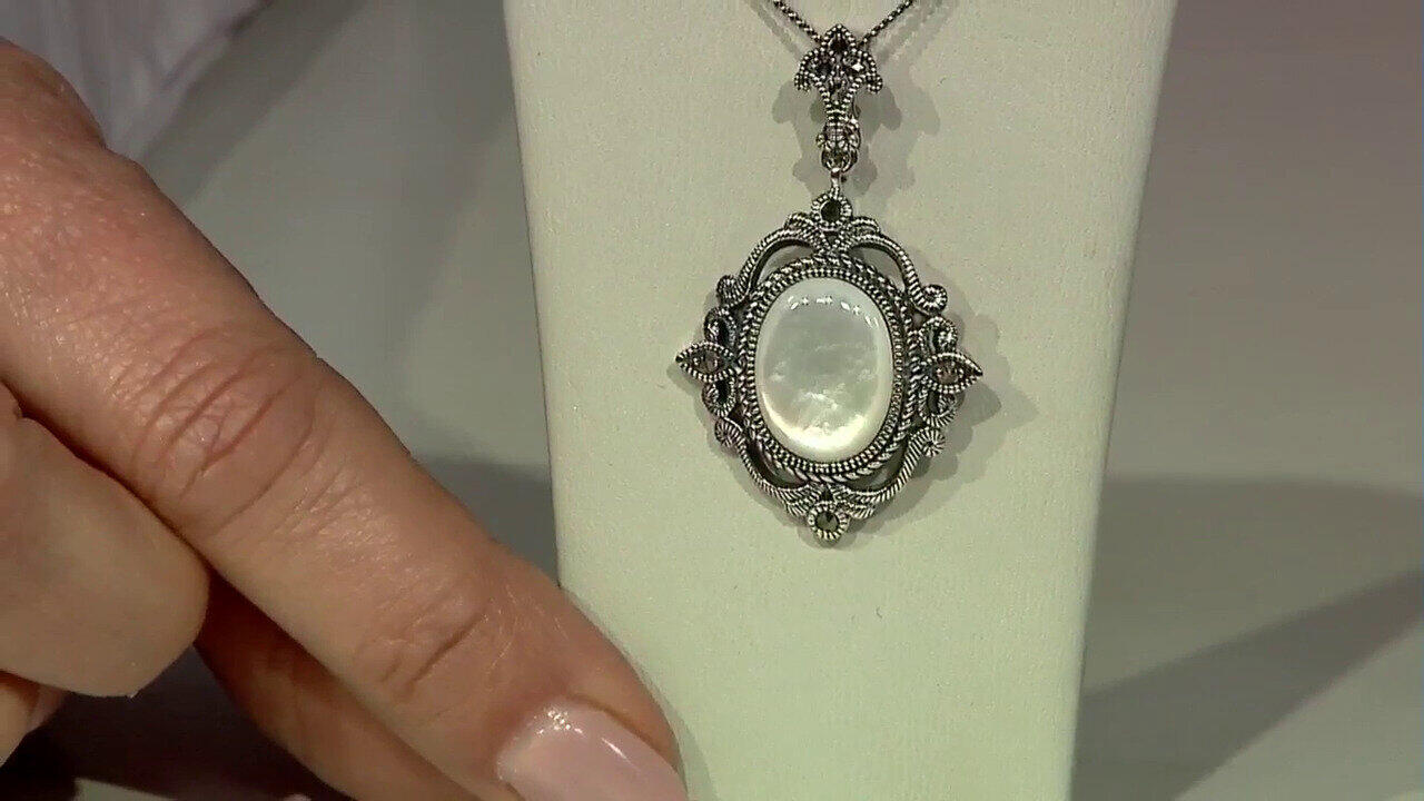 Video Mother of Pearl Silver Pendant (Annette classic)