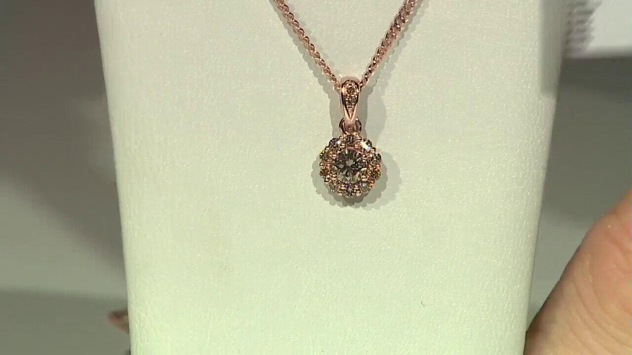 Video 9K VS1 Argyle Rose De France Diamond Gold Pendant (Annette)