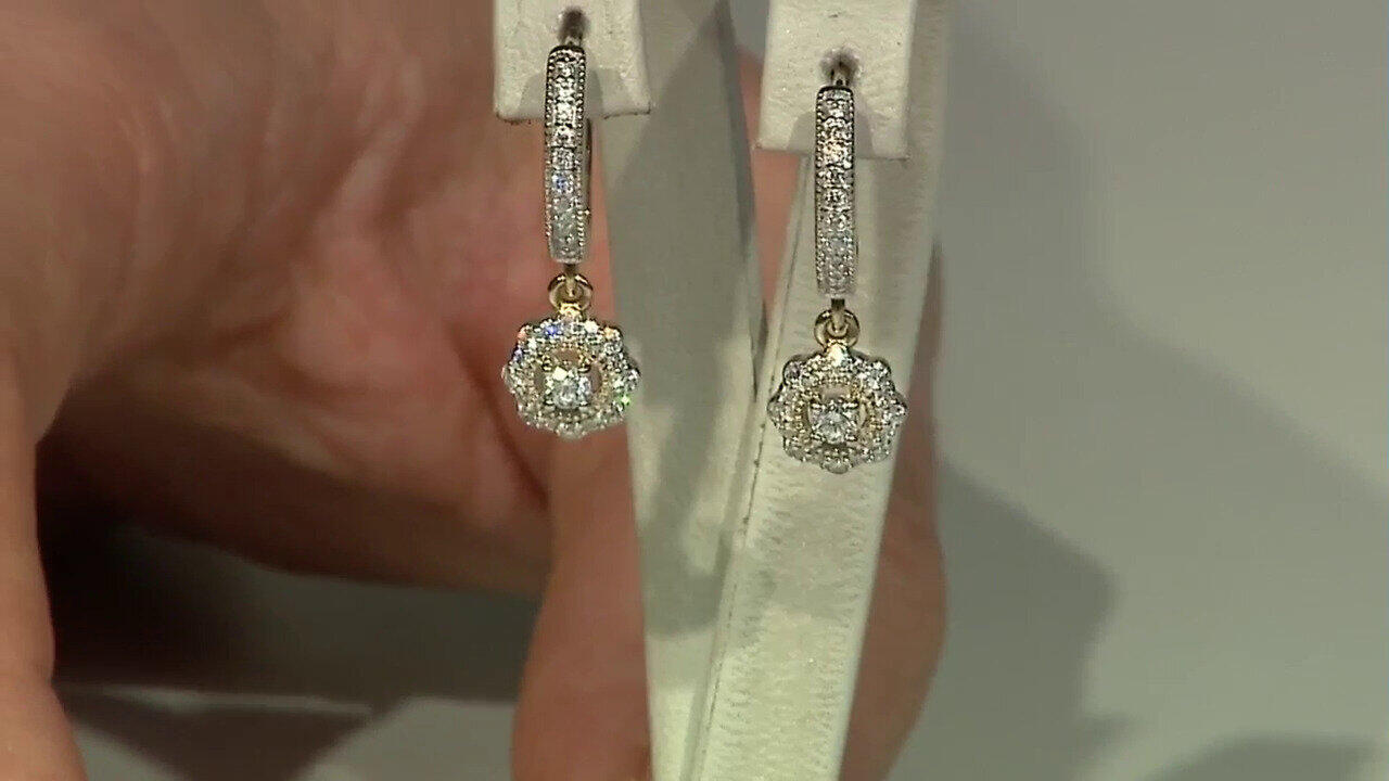 Video Pendientes en oro con Diamante SI1 (G) (Annette)