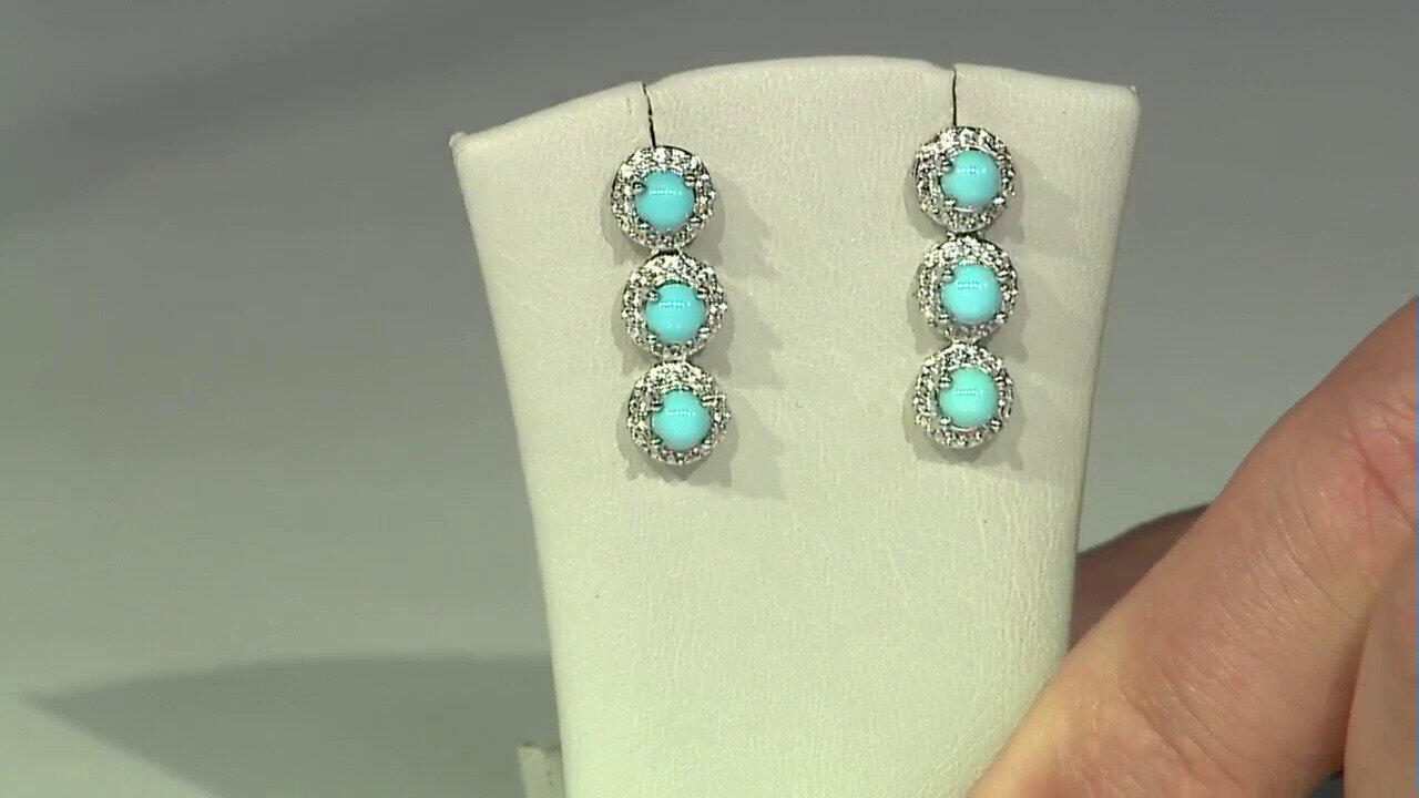 Video Boucles d'oreilles en argent et Turquoise Sleeping Beauty