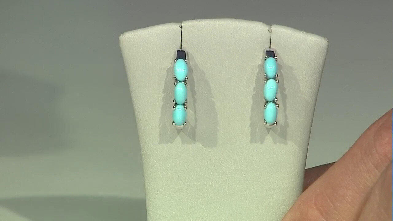 Video Boucles d'oreilles en argent et Turquoise Sleeping Beauty