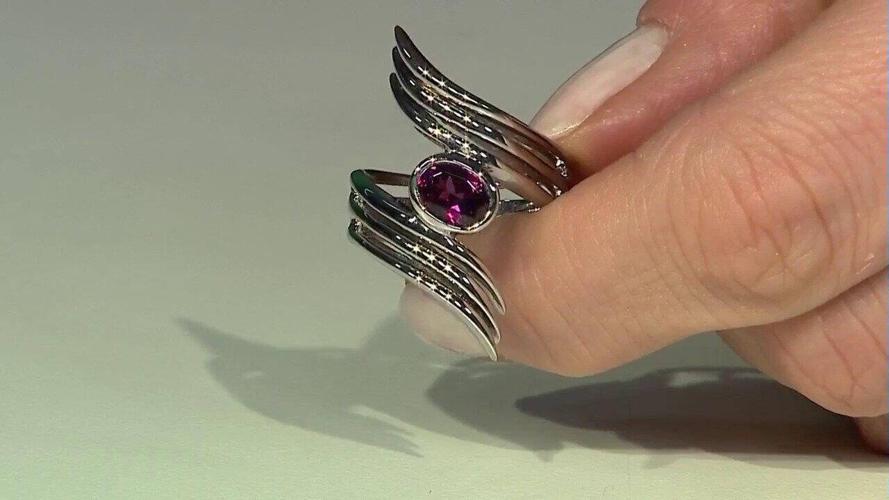 Video Bague en argent et Grenat magenta (de Melo)