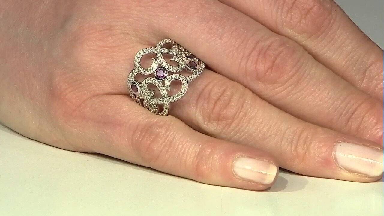 Video Rubellite Silver Ring (de Melo)