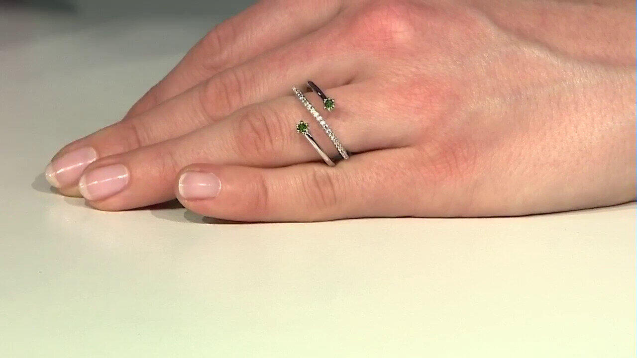 Video Bague en argent et Diopside de Russie