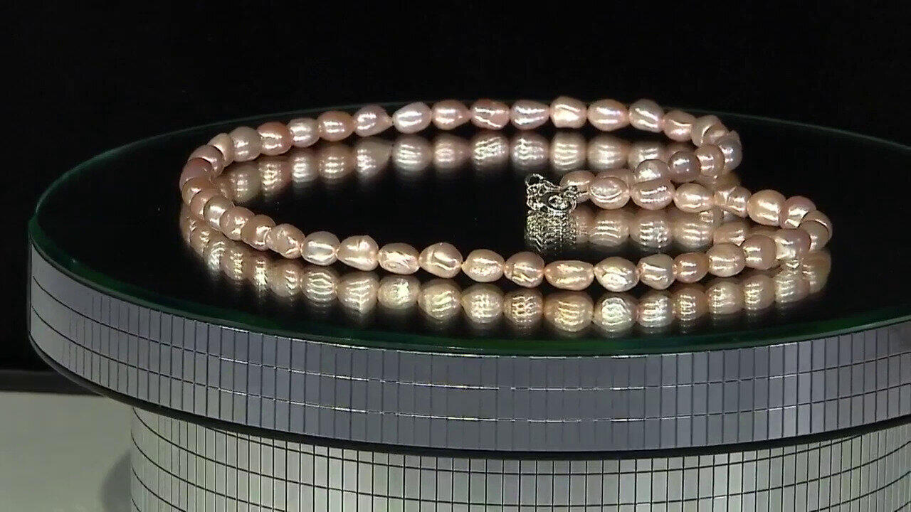 Video Freshwater pearl Silver Necklace (TPC)