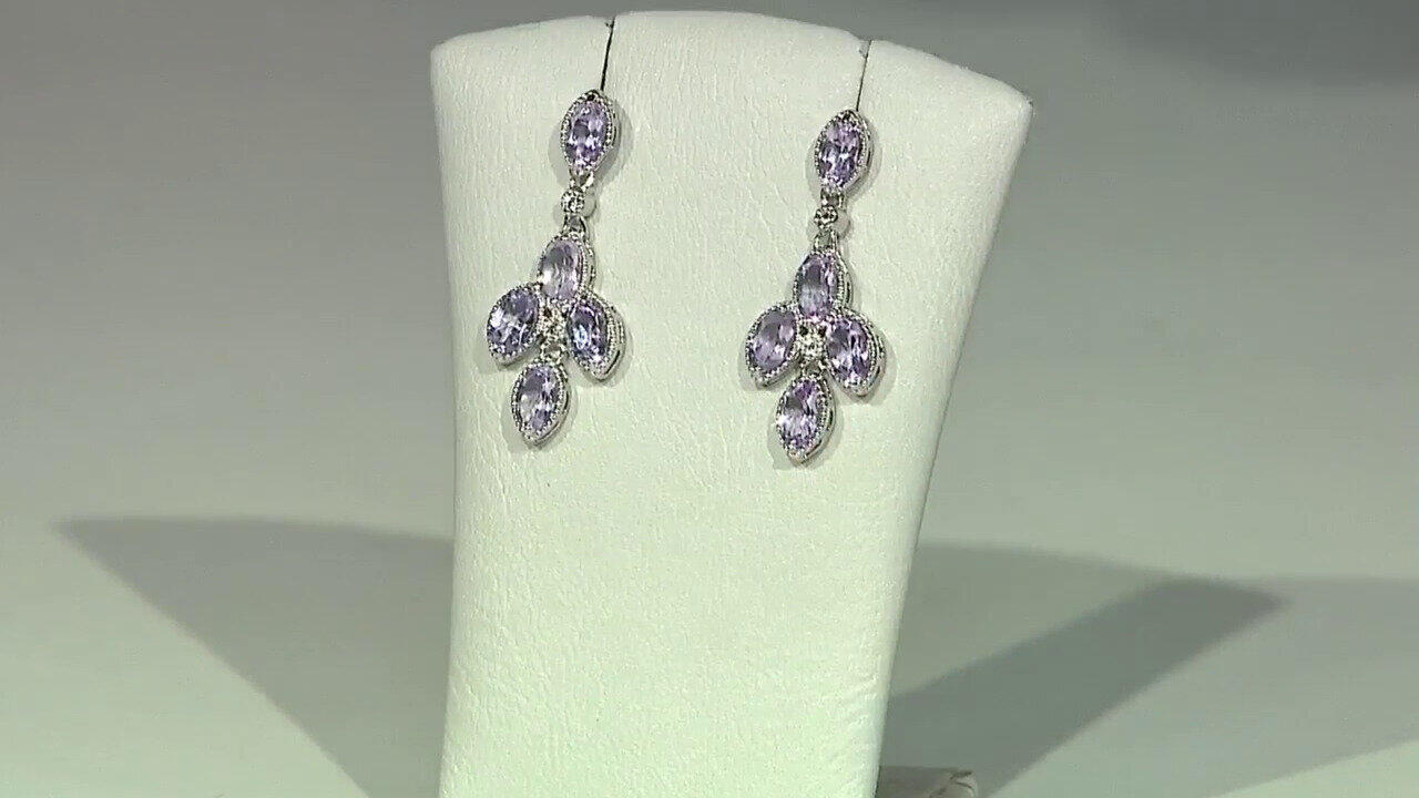 Video Bolivianischer Amethyst-Silberohrringe