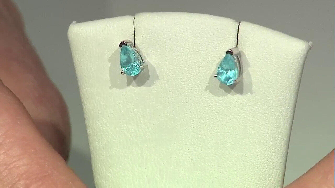 Video Blue Apatite Silver Earrings