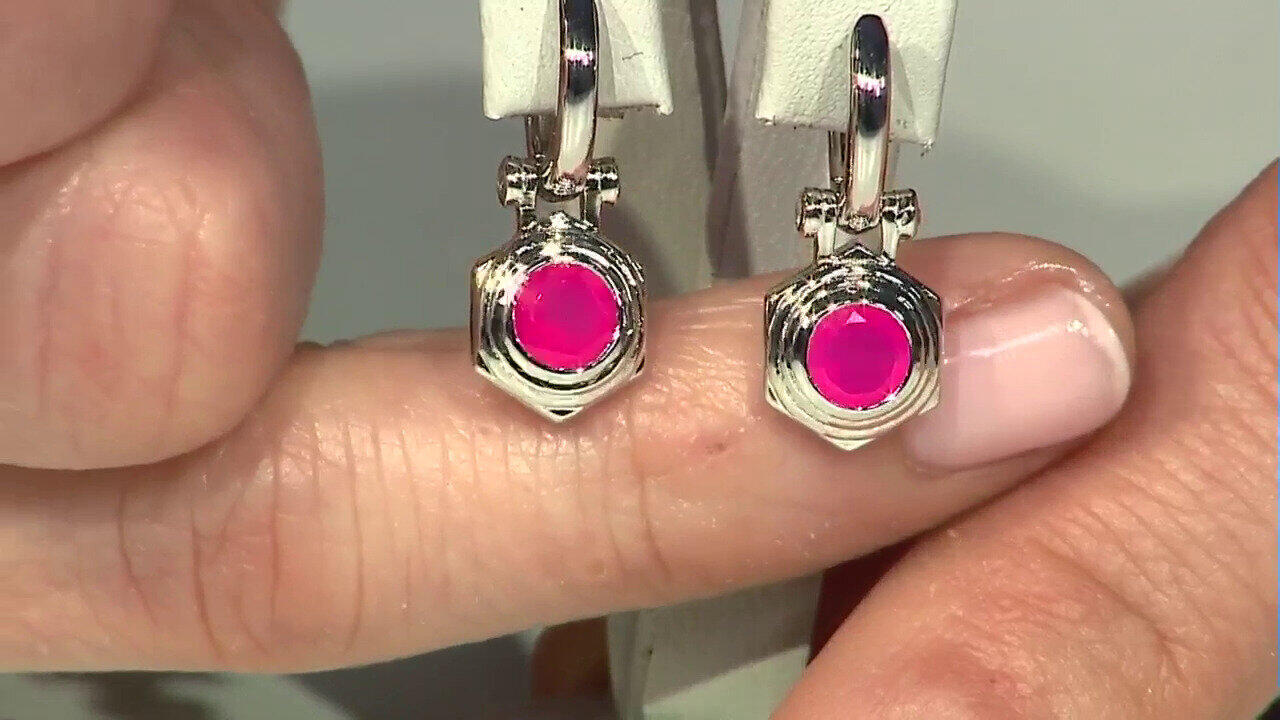 Video Pendientes en plata con Calcedonia rosa