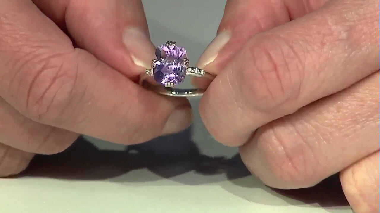 Video Zilveren ring met een lavendel amethist