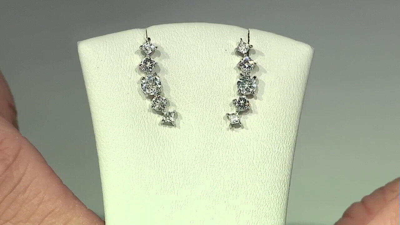 Video White Topaz Silver Earrings