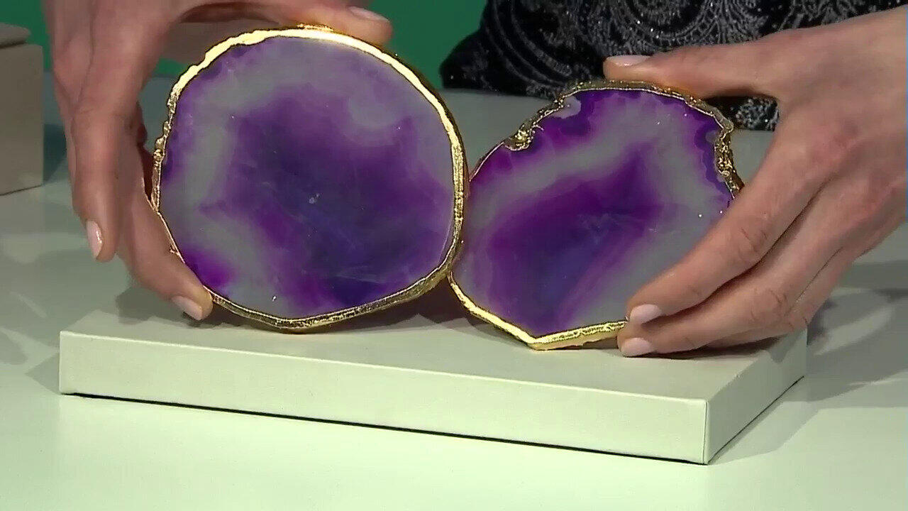 Video Purple agate  Coaster