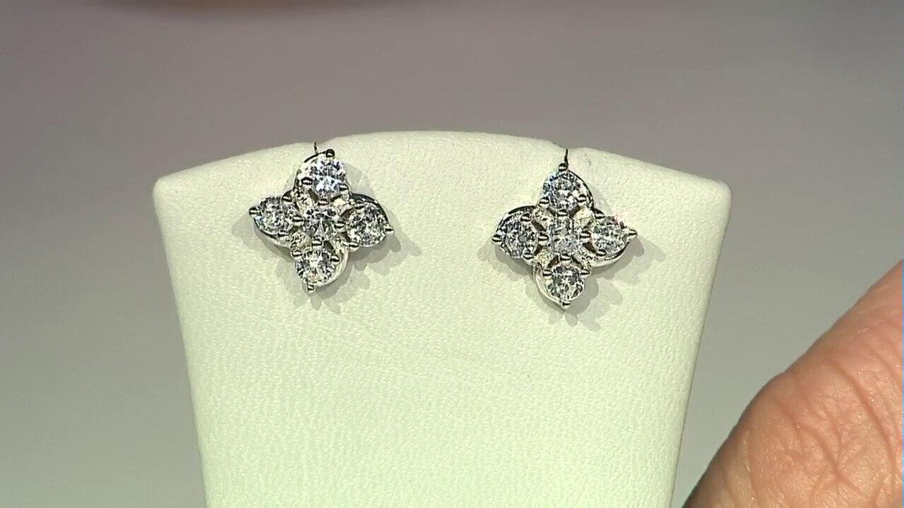 Video Zircon Silver Earrings (Adela Silber)