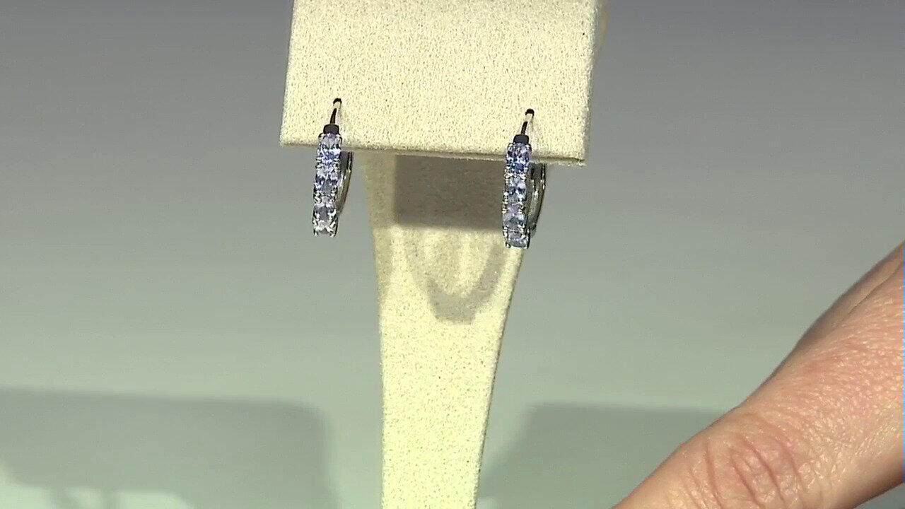 Video Boucles d'oreilles en argent et Tanzanite