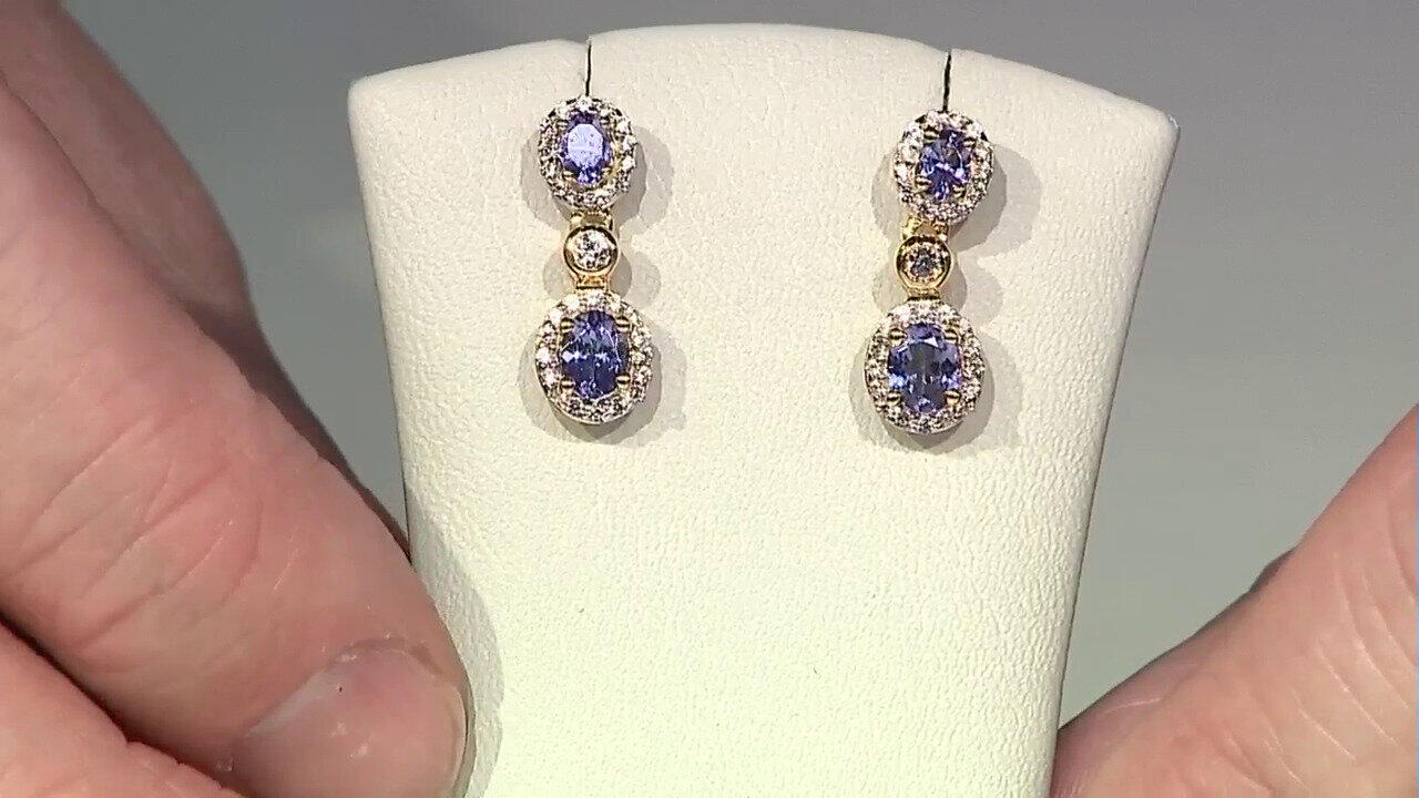 Video Tanzanite Silver Earrings