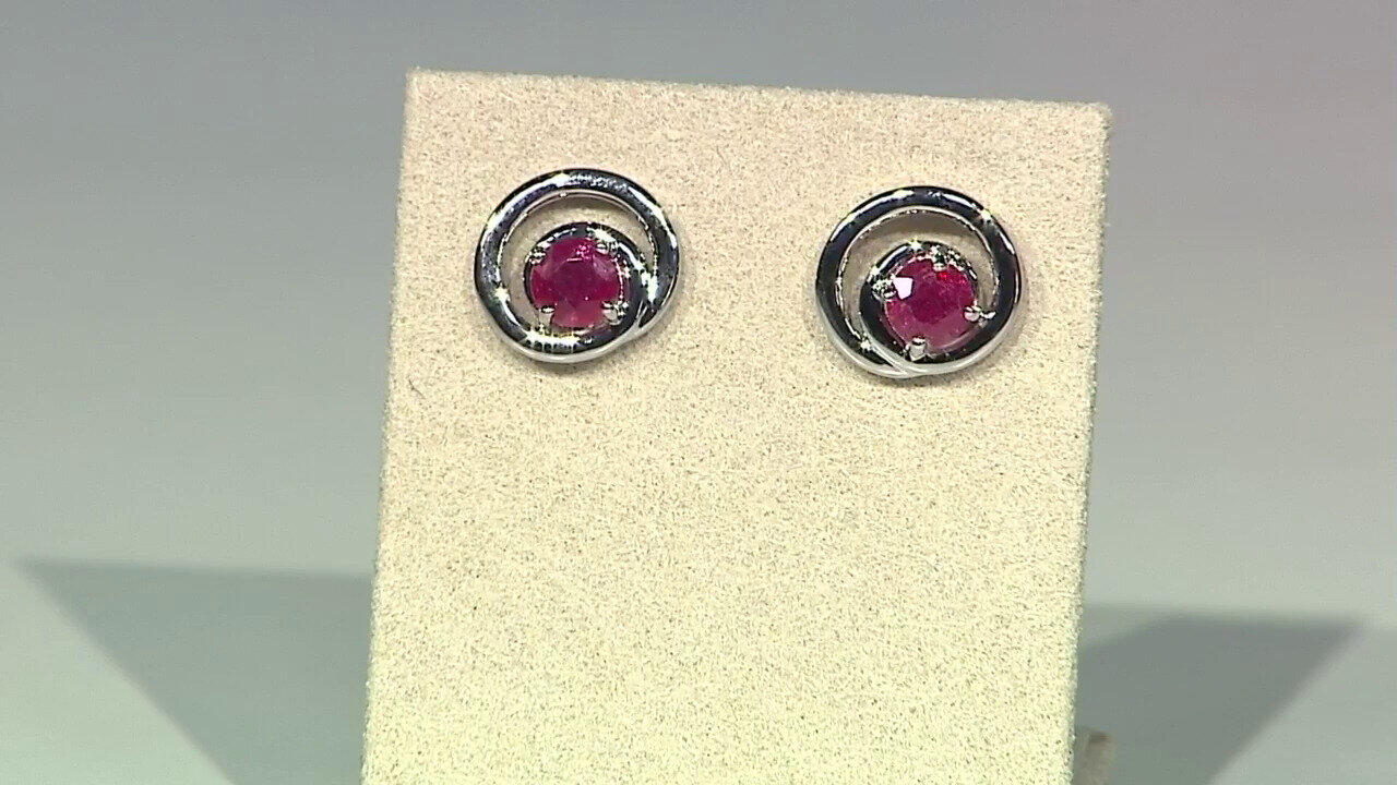 Video Bemainty Ruby Silver Earrings