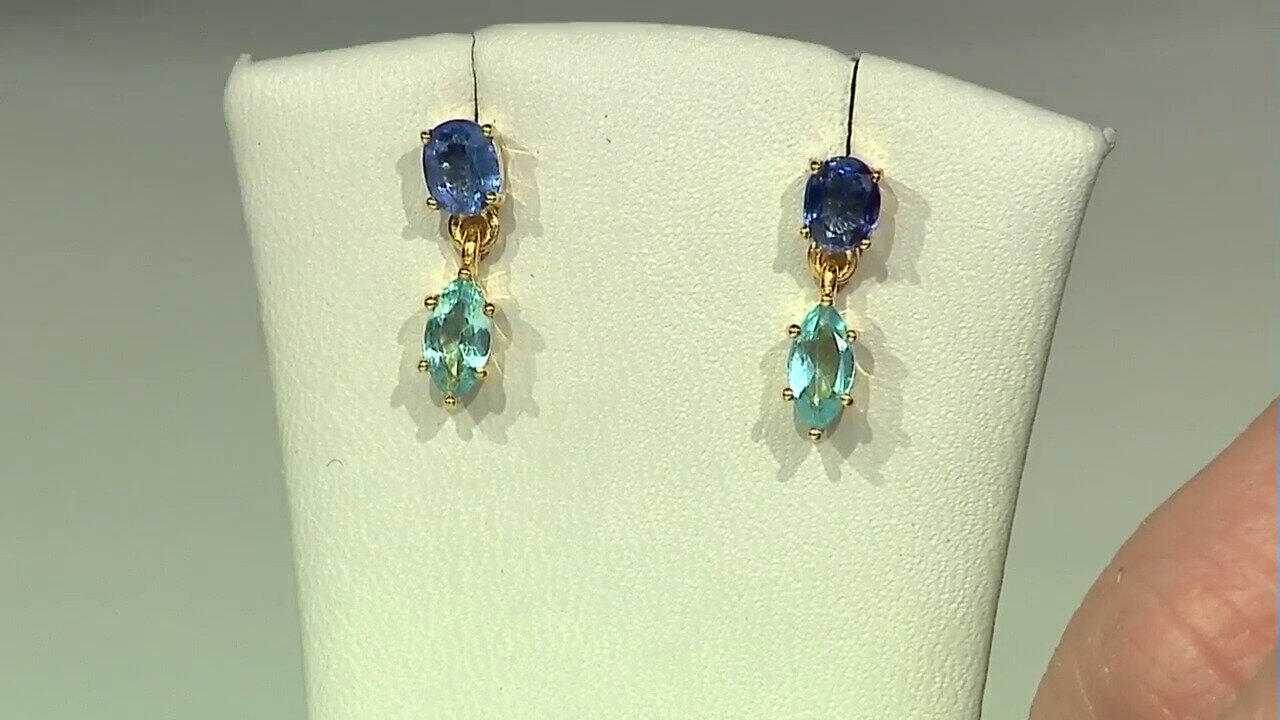 Video Blue Apatite Silver Earrings