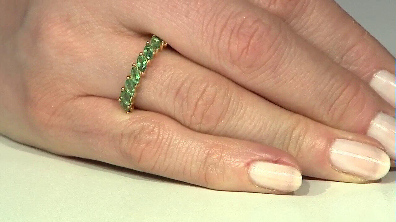 Video Anello in argento con Apatite Verde