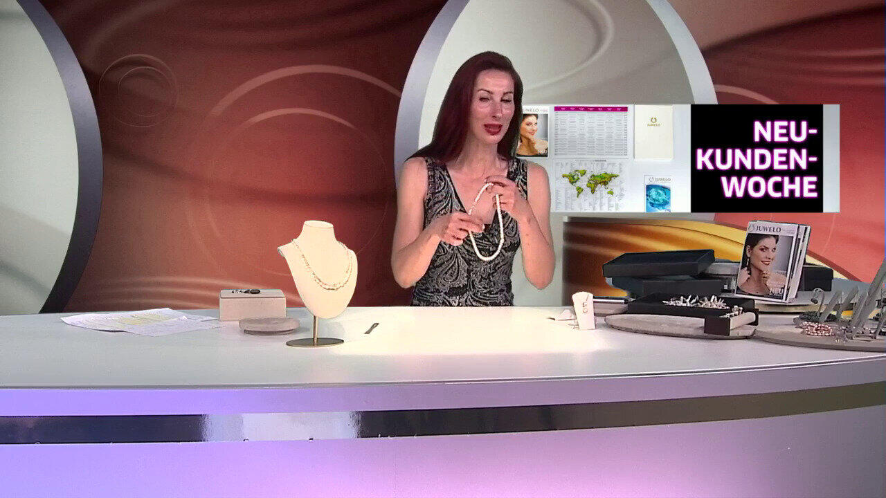 Video Peach Freshwater Pearl Silver Necklace (TPC)