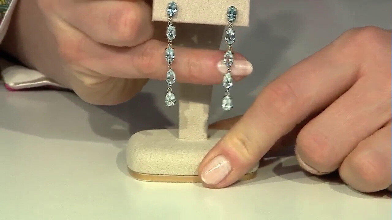 Video Sky Blue Topaz Silver Earrings