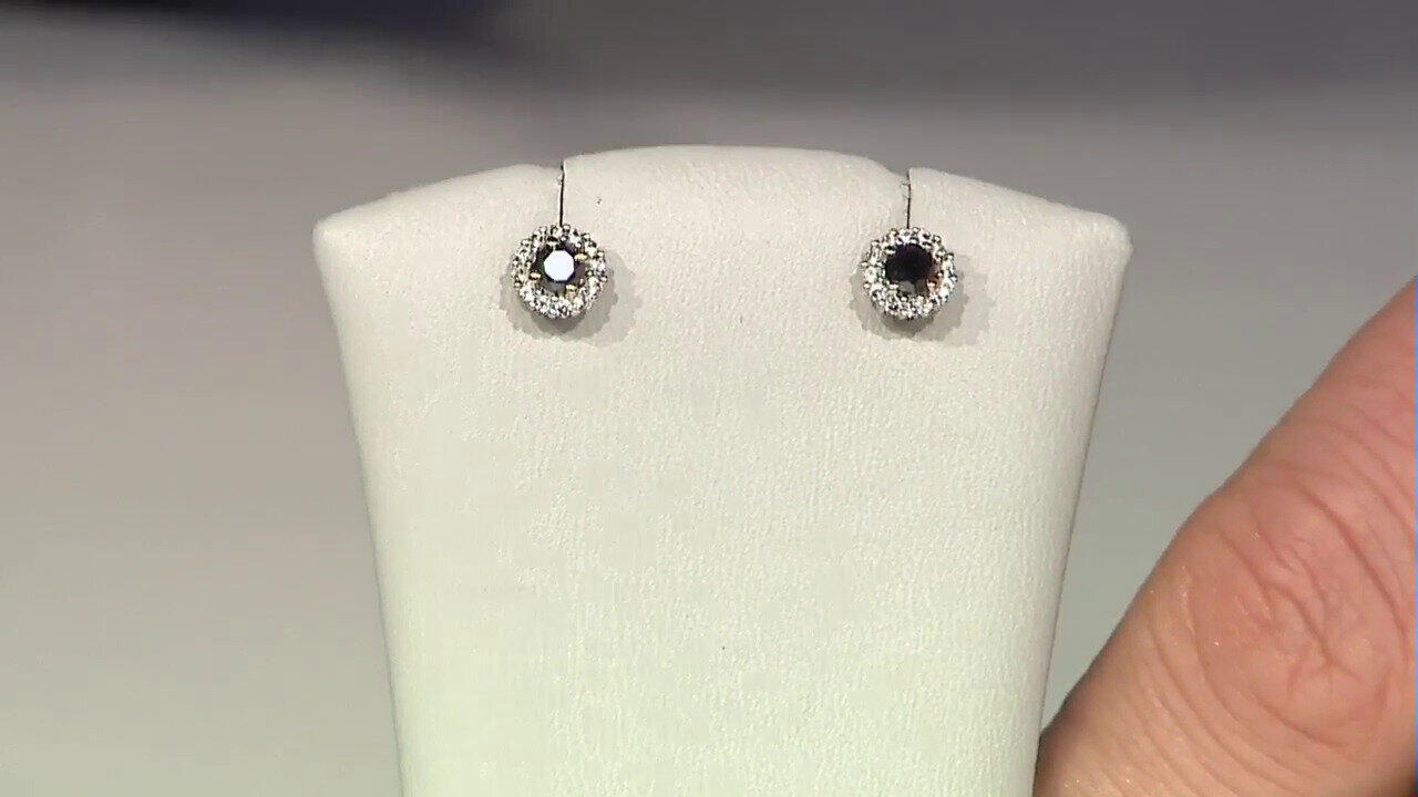 Video Black Diamond Silver Earrings