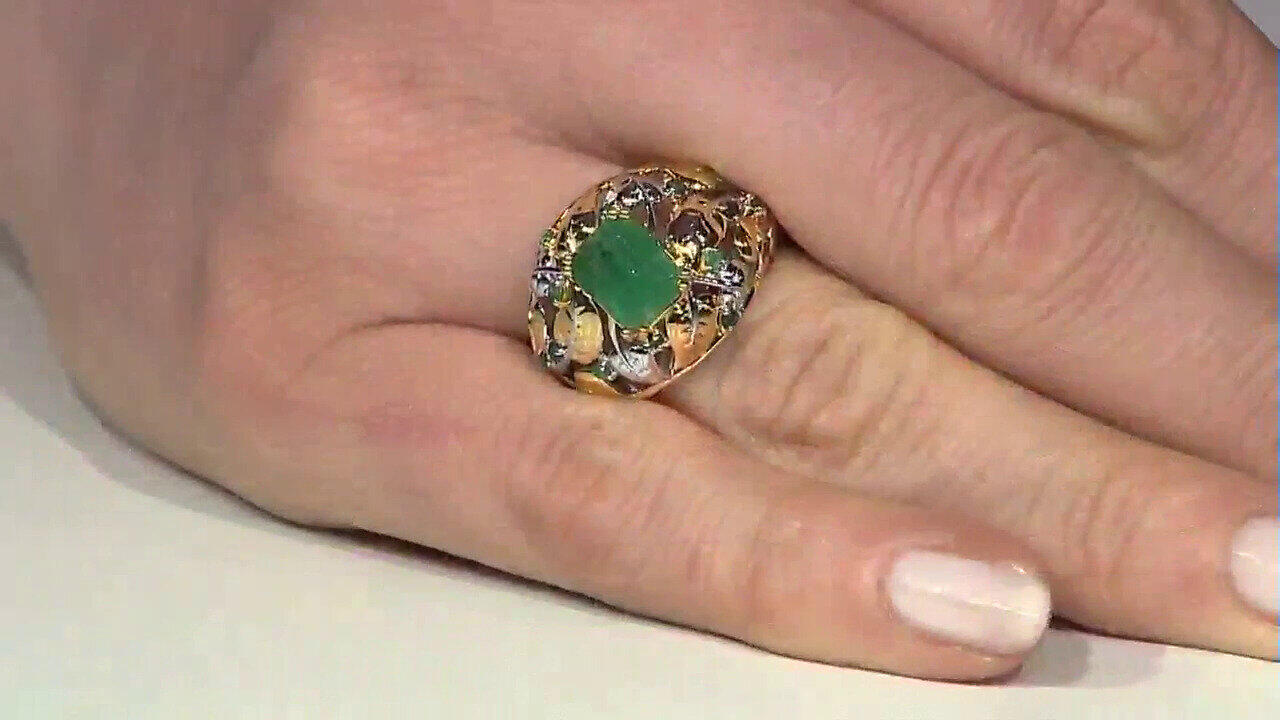 Video Anello in argento con Smeraldo Zambia (Gems en Vogue)