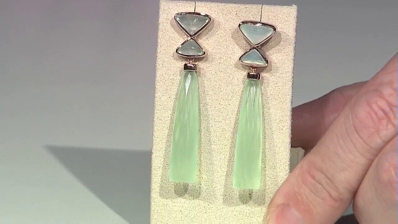 Video Orecchini in argento con Calcedonio Verde (KM by Juwelo)