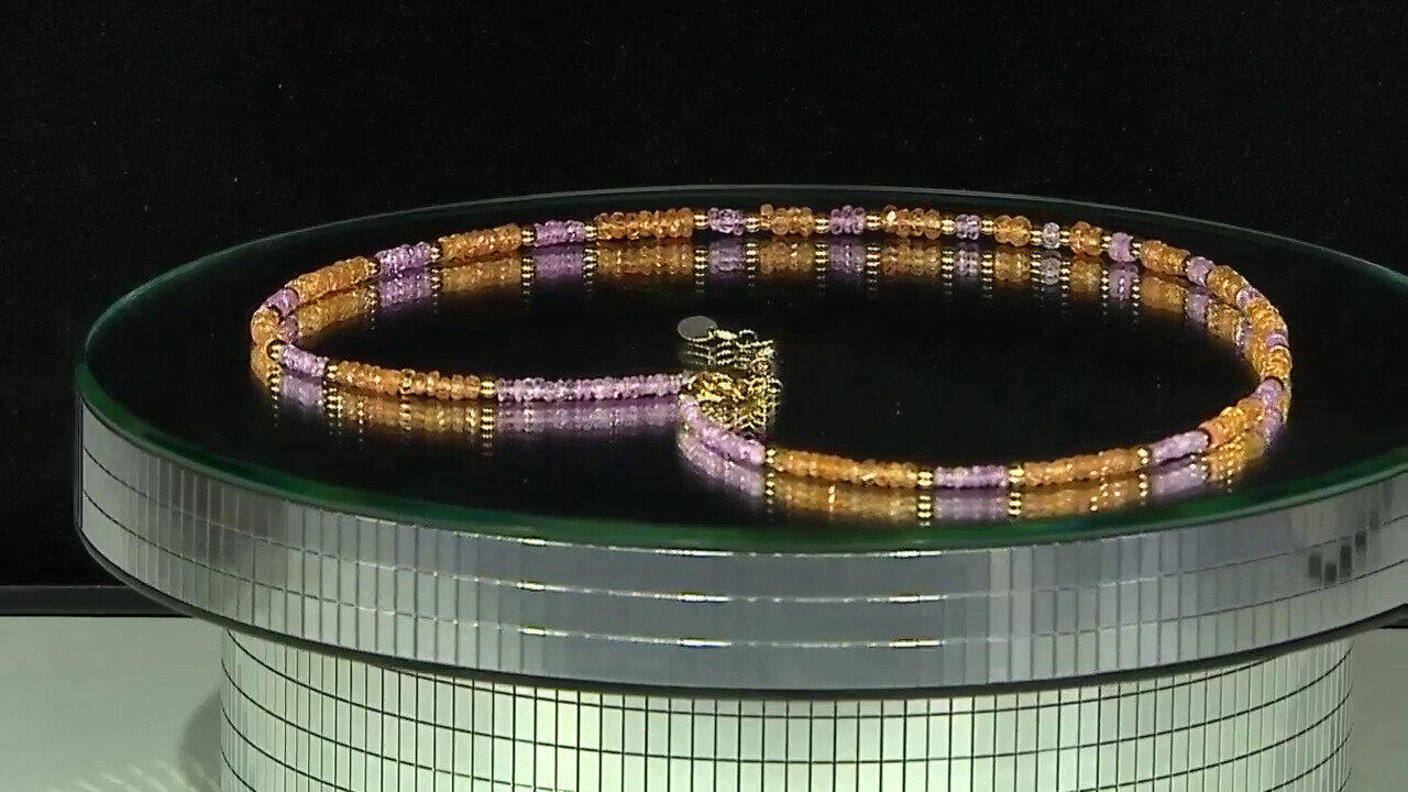 Video Mandarin Garnet Silver Necklace (Riya)
