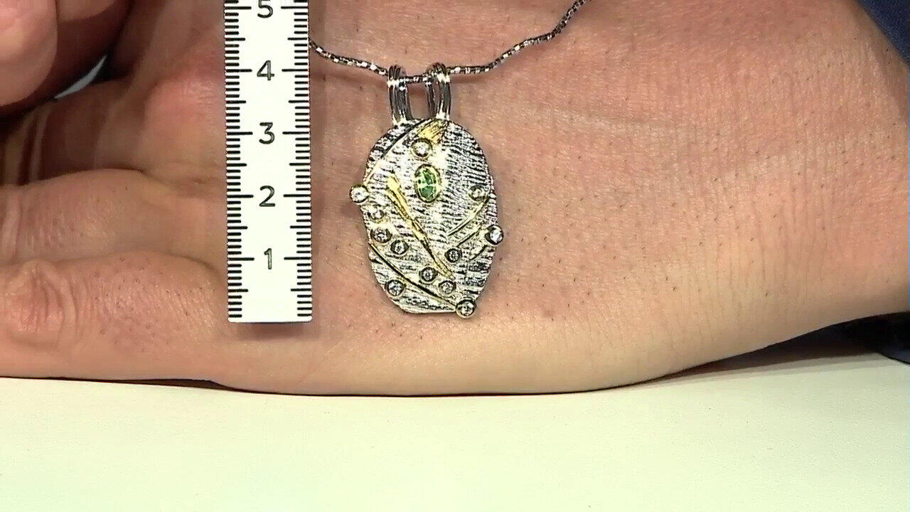 Video Tanzanian Tsavorite Silver Pendant (MONOSONO COLLECTION)