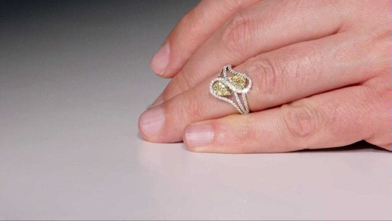 Video Anello in oro con Diamante Giallo VS1 (Annette)