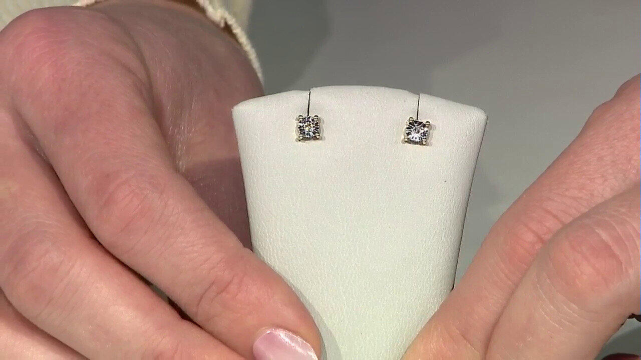 Video Zilveren oorbellen met I3 (J) Diamanten