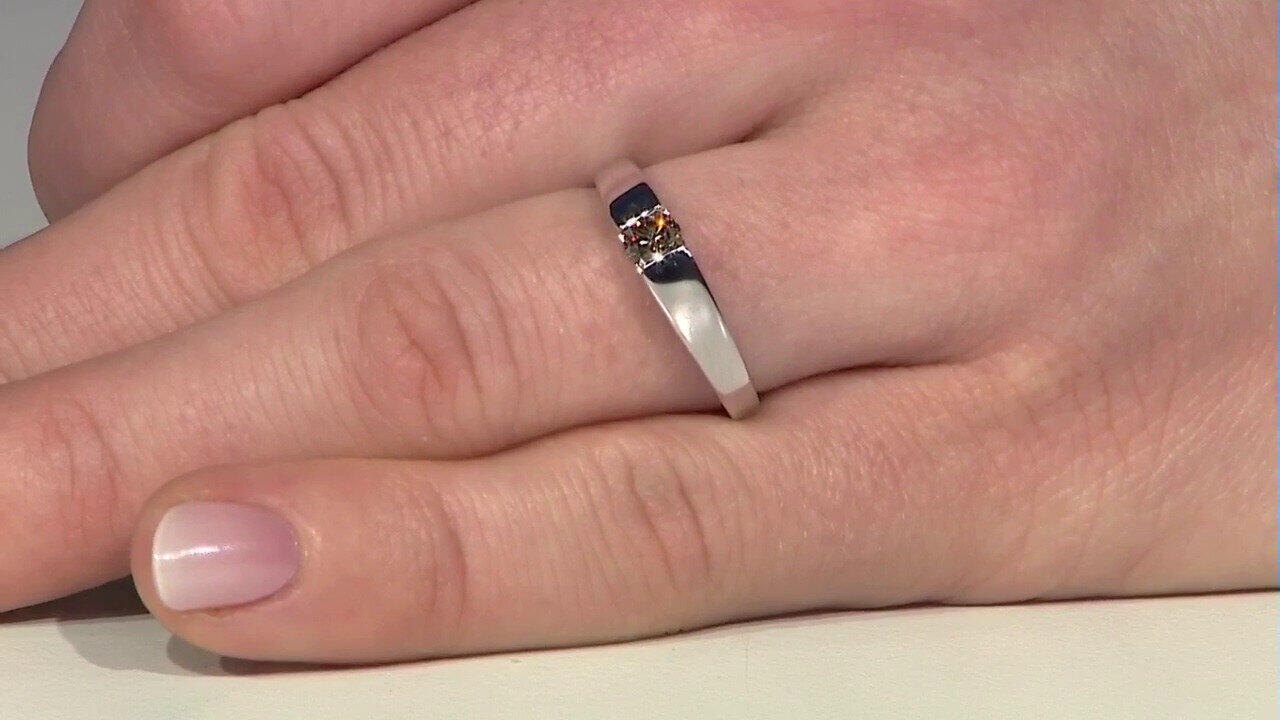 Video Anello in argento con Diamante Champagne I2