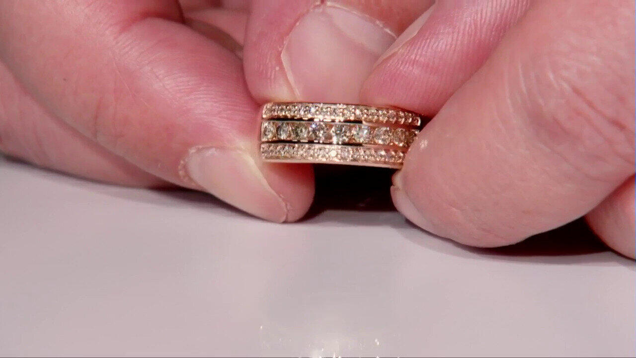 Video Gouden ring met SI1 Argyle Rose De France Diamanten (Annette)