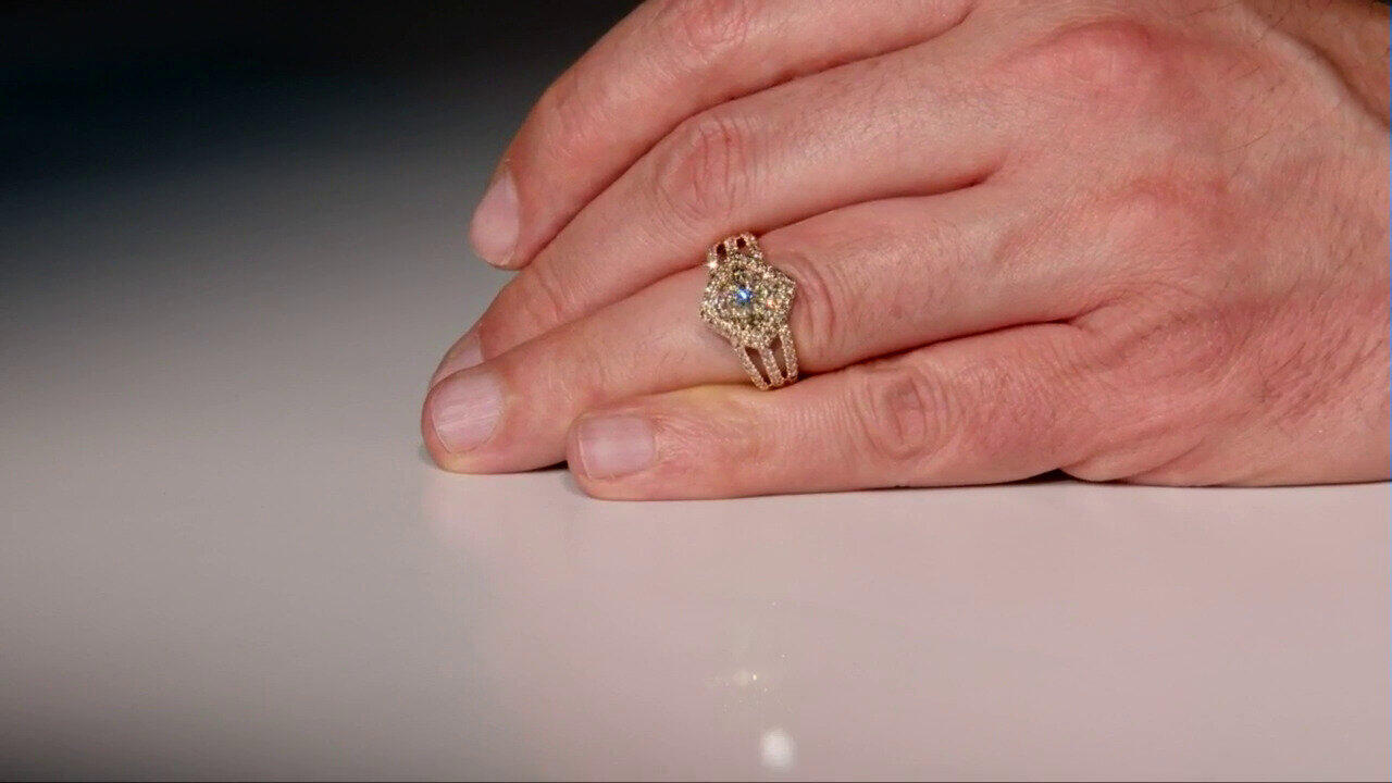 Video 14K VS1 Argyle Rose De France Diamond Gold Ring (Annette)