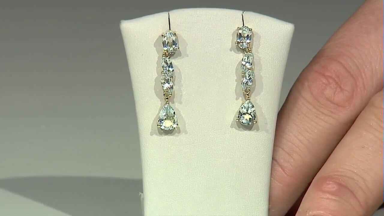 Video Pendientes en plata con Topacio azul cielo
