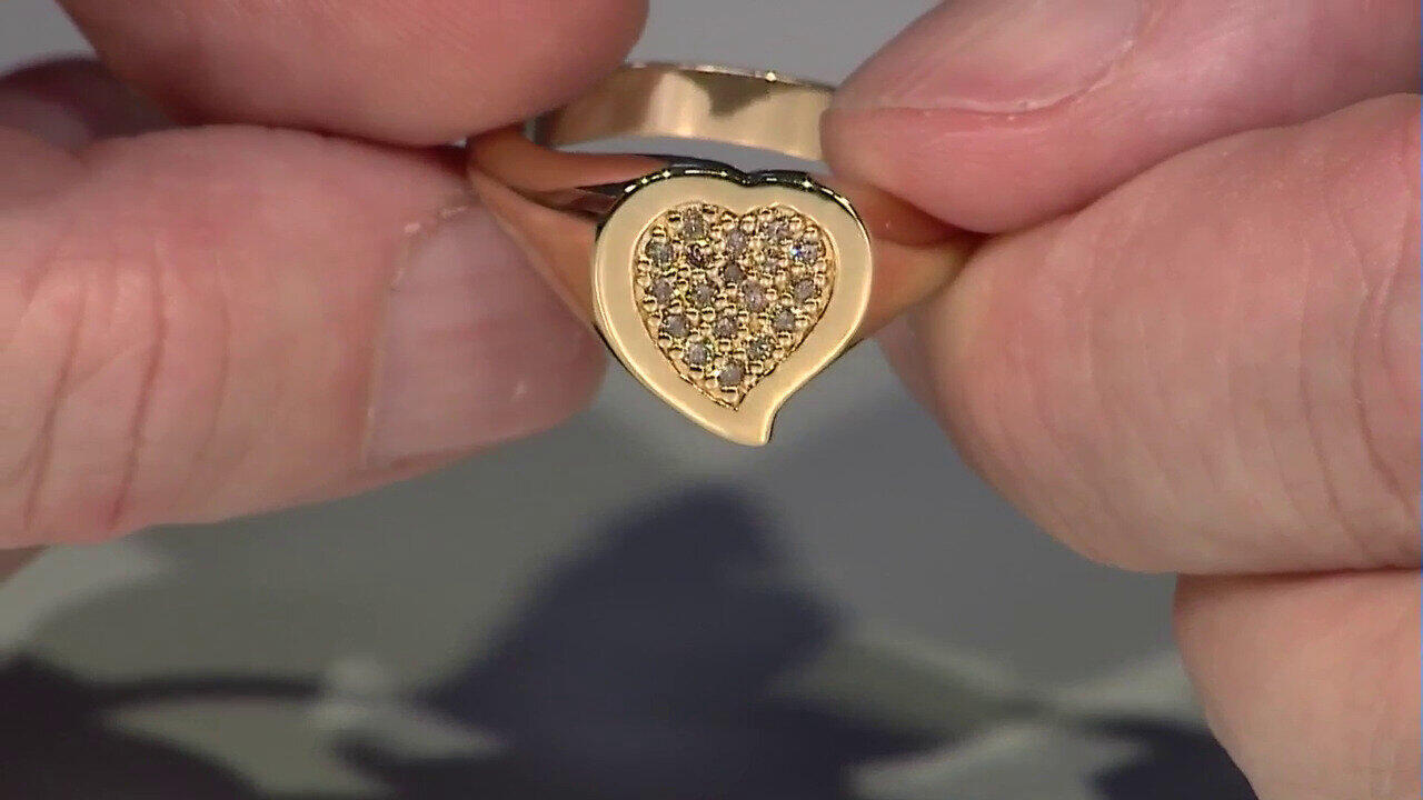 Video Anello in argento con Diamante Cioccolato I2