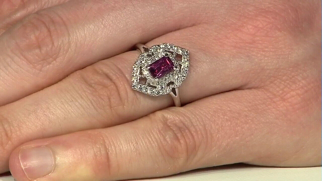 Video Bague en argent et Tourmaline rose du Nigéria