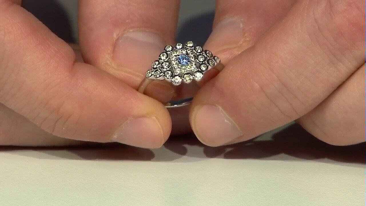 Video Nicht erhitzter Blauer Ceylon-Saphir-Silberring