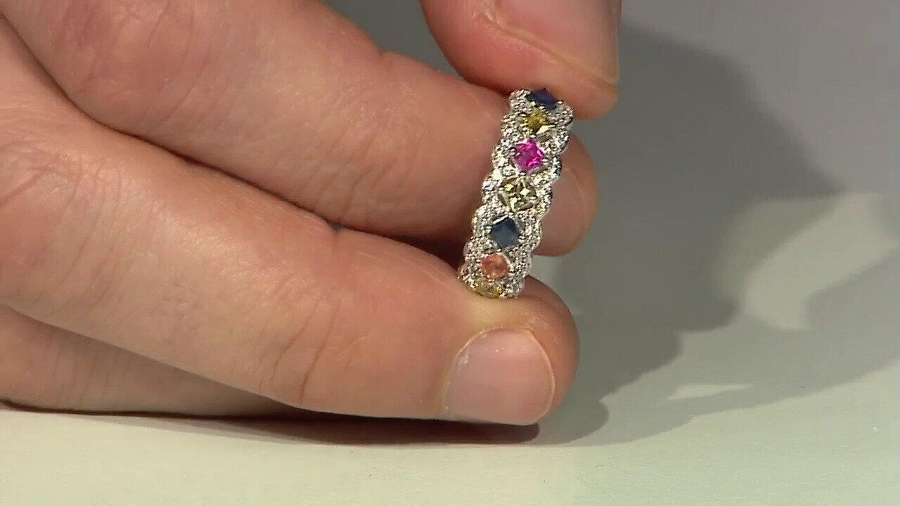 Video Bague en argent et Saphir bleu