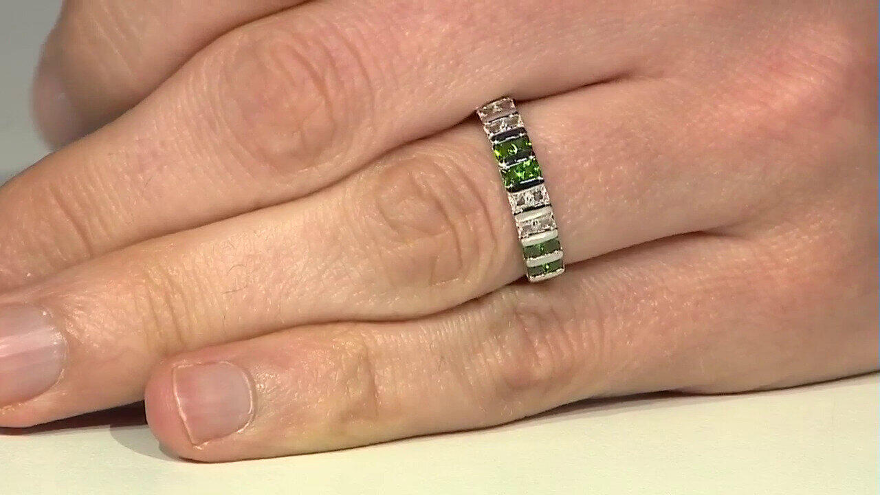 Video Bague en argent et Diopside de Russie